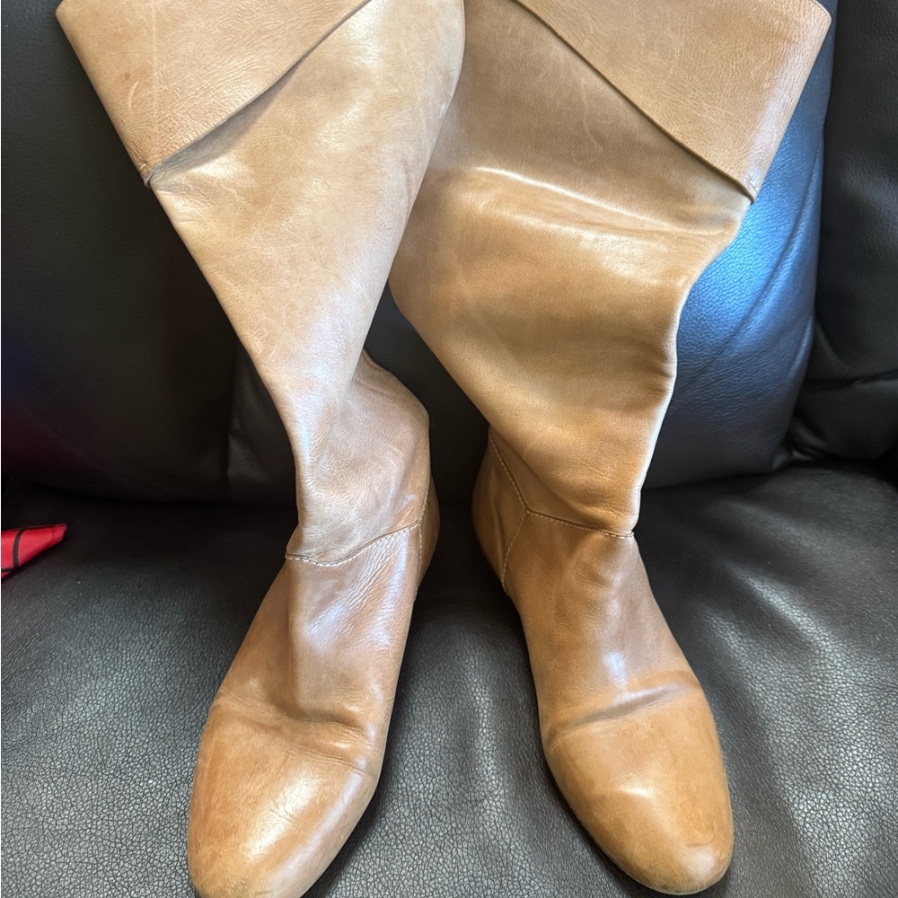 Chloe Tan Over the Knee Boots